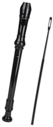 perfeclan Flauta dulce soprano con varilla de limpieza, flauta de agudos de 8 agujeros, dulce descantante para adultos, Negro