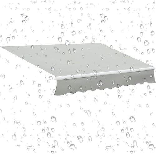 Copertura di ricambio per ombrellone retrattile, copertura impermeabile in poliestere per uso esterno, senza cornice, 4 x 3 m, parasole durevole per giardino e terrazza