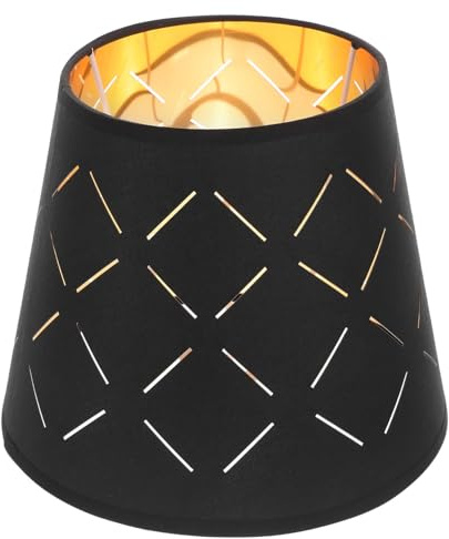 Schwarzer Lampenschirm für Tischlampen und Stehlampen, Ersatz | Gewebe und Metall, Einfache Montage, Schlichtes Klassisches Design, für Zuhause und Hotel, Leicht