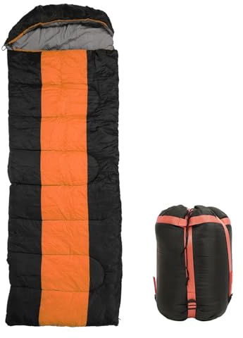 RIZGHWOY Saco de Dormir con Calefacción USB, Saco de Dormir Eléctrico de 5 V con 3 Ajustes de Temperatura Ajustable para Acampar la Mochila de Invierno Viajes de Invierno (Orange)