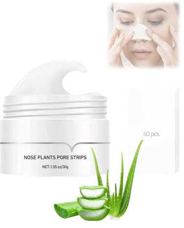 HUVZOR 60 bandes nasales éliminer points noirs, crème nettoyante en profondeur et masque exfoliant tous types peau ; élimine efficacement les points noirs, désobstrue les pores, exfolie en douceur