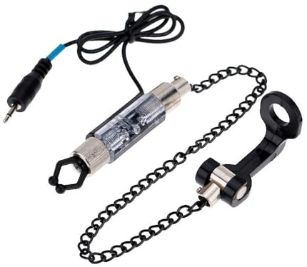 Chiffonade ‌Iron Fishing Bite Alarm - LED Illuminated Chain Hanger Bite Indicator for Carp Night Fishing(Blue)