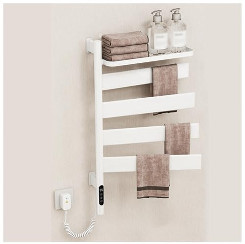 Seche Serviette Electrique Soufflant, Seche Serviette Salle De Bain Rotation à 180°, Faible consommation, Ultra-Silencieux, Radiateur Sèche Serviette électrique avec Température Constante,White