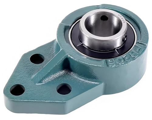 1Pcs UCFB201 inner12 Outer External Spherical Insert Bearing Taper Seat 3-Bolt Flange Bearing,Self-Aligning, Double Seal, Cast Iron Heavy Duty Pillow Block Bearing