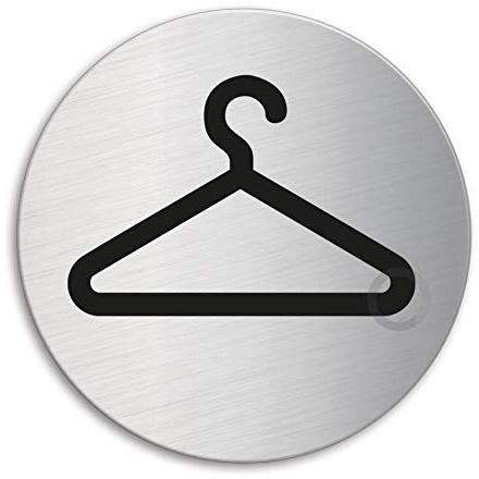 Plaque de Porte en Acier inox brossé - Vestiaire | Ø 100 mm No.7510