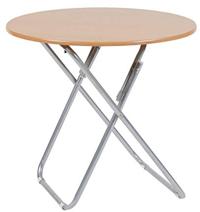 The Secret Home - Mesa Redonda Plegable Portátil - 70x70cm - Fabricada en Haya Vaporizada - Tamaño Mediano - Multiusos - Ideal para Cocina, Terraza o Jardín - Color Beige