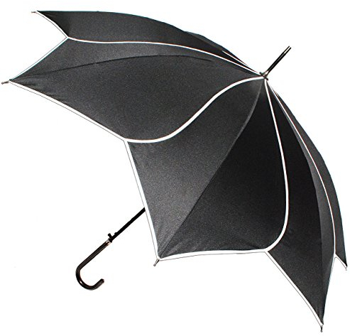 alles-meine.de GmbH XL Regenschirm - AUTOMATIK - 3-D Effekt Blume & Blüte/Wirbel - schwarz - ø 108 cm - Schirm - Stockschirm für - Damen - Herren/Erwachsene - Hochzeit ..