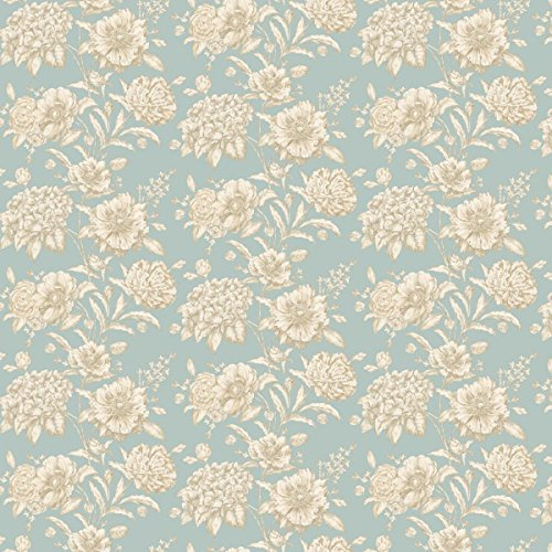 MyTinyWorld Pack of 5 Dolls House White Mixed Flowers on Duck Egg Blue Wallpaper Sheets