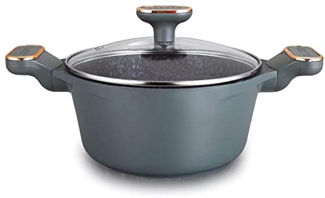 rukauf HQ Premium Faitout avec revêtement en céramique granit 4 l Ø 24 cm Design Kasan/Kazan