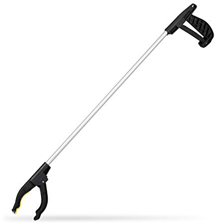 Relaxdays Universal Greifarm, Müllgreifer, Armverlängerung, Greifhilfe für Senioren, Aluminium, 76 cm, Silber/schwarz | Greifhilfe für Senioren, Aluminium, 76 cm