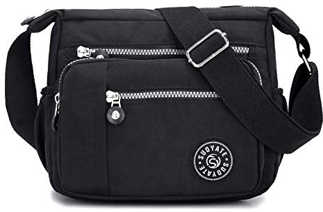 Gelory Womens Cross Body Bag Casual Umhängetasche Handtasche Multi Pocket Messenger für den täglichen Gebrauch einkaufen (schwarz)