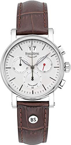 Bruno Söhnle 17-13115-247 Pesaro Chronograph Small Damen-Armbanduhr, Quarz, Edelstahlgehäuse, Saphirglas, Lederarmband, mit Faltschließe, 10 bar