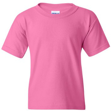 Gildan Kids' Ultra Cotton Youth T-Shirt, 2-Pack, Azalea/White, S