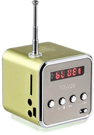 iplusmile V26 Mini haut-parleur numérique portable avec radio FM, lecteur MP3 et MP4, prend en charge le disque micro USB et l'entrée audio de 3,5 mm