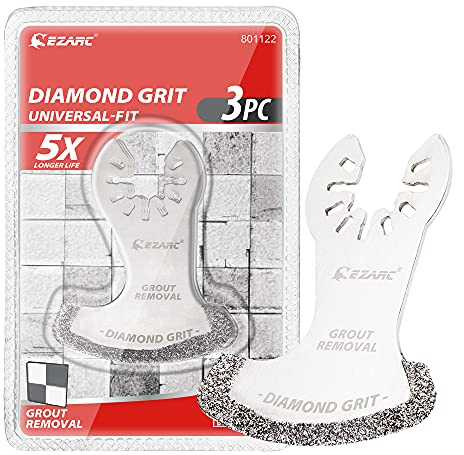 EZARC Oscillating Multi Tool Swing Diamond Blades, Diamond Oscillating Tool Blade, Mortar Cutting Saw Blades for Grout Removal DO57S, 3-Pack