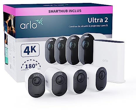 Arlo Ultra 2 Spotlight camera surveillance Wifi VMC5440 + Accessoire certifié Arlo Câble de Recharge Magnétique