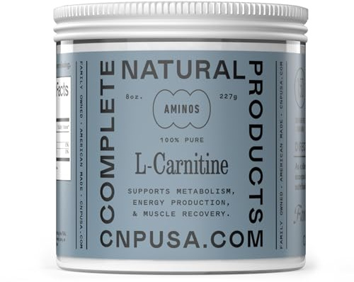 Pure L-Carnitine Powder Supplement - 8oz (227g) 60 Servings Amino Acid for Energy & Well-Being
