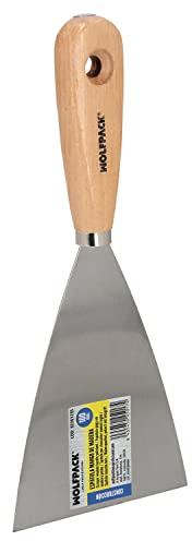 WOLFPACK LINEA PROFESIONAL Espatula Mango Madera Hoja Acero 100 mm. Espatula Yeso, Espatula Pintor, Espatula Masillas, Espatula Pladur, etc.