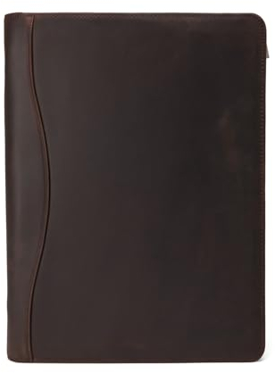 Geslun Portfolio aus echtem Leder, legale Größe 21,6 x 35,6 cm, Business-Padfolio für Männer und Frauen, Laptop-Organizer, Executive, professionelle Arbeit, Reisen, Notizblock, Folio, Dunkelbraun