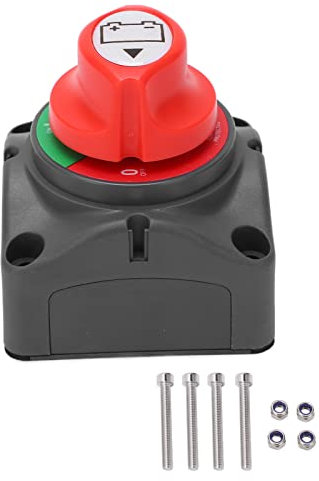 Tissting Batterie Trennschalter 12-48V 275A Wasserdicht Batterieschalter mit Einem Knopf, EIN/AUS Schalter Hauptschalter für Boot Motorrad Wohnmobil Auto KFZ UTV