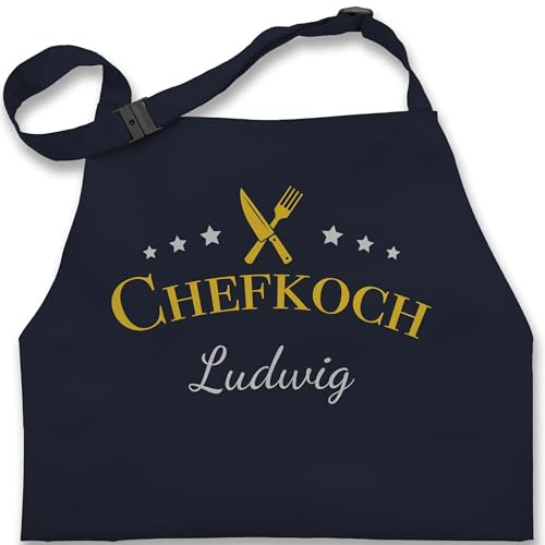 Geschenk mit Namen personalisiert by Shirtracer - Kinderschürze Schürze Kinder Jungen Mädchen - Kochschürze - Chefkoch mit Name I Geschenk Hobbyköche I Geschenk Kochen