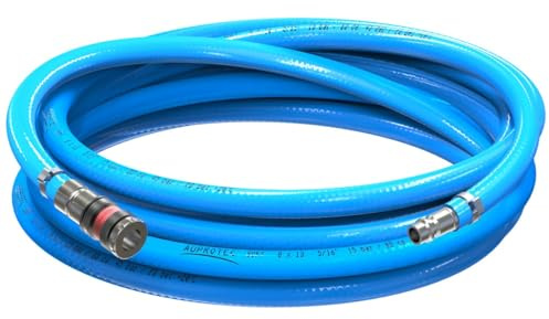 AUPROTEC Tuyau à air comprimé - Diamètre intérieur : 8 mm - 20 m - Tuyau en PVC - Avec raccord de sécurité S2000 pour compresseur d'air comprimé - Tuyau de compresseur AUPROTEC très flexible
