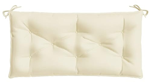 Gecheer Gartenbankauflage, Bankauflage, Sitzkissen Outdoor, Polsterauflage Bankpolster, Bankkissen, Cremeweiß 110x50x7 cm Oxford-Gewebe