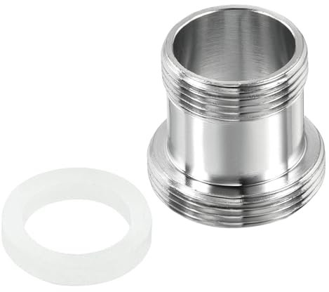 Unifizz Adaptateur de robinet M22 x 1,0 mâle vers M18 x 1,0 mâle - Connecteur d'aérateur chromé pour tuyau d'arrosage - Argent