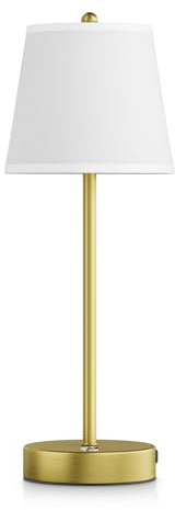 lundwa aufladbare tischleuchte Dimmbare LED Akku Tischleuchte 40CM mit 6000mAh, Weißer akku nachttischlampe, 4W 2700K/4000K/6000K Touch Control led-tischlampe für Schlafzimmer Büro Kinderzimmer(Gold)