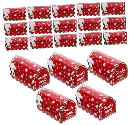 OFFSCH 20piezas Cajas De Dulces Navideños Para Buzón Cajas De Papel Para Galletas Regalos y Decoración De Fiestas Artículos Para Fiestas Para Envolver Galletas Unidades