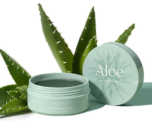 Patchs Anti-Cernes Aloe Vera et Collagène Marin,30 Paires de Patchs, 60 Total, Hydratants Contour des Yeux pour Réduire les Cernes, les Poches et les Signes de Fatigue, Formule Naturelle 98%