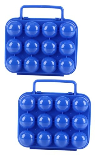 OKUMEYR 2piezas Caja Portátil Para Huevos Organizador De Asa Para Camping y Picnics Azul