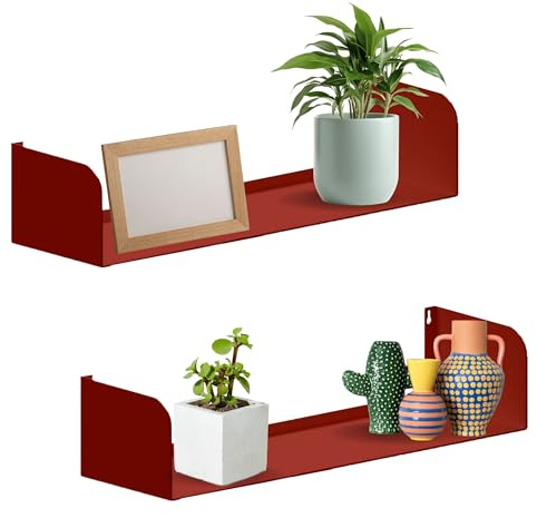 Flo.mar Mensole da Parete 2 Pezzi 60 cm per Libri e Oggetti a Effetto Scomparsa - Mensola da Muro Resistenza +15kg