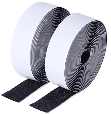 Adhesive Heavy Duty, Male and Female Stick Adhesive Tape，Backed Hook and Loop Fastener, Screen Window, Sofa, Carpet Tape, 3 cm*5 m (1.18 inch *16.4 ft), Black