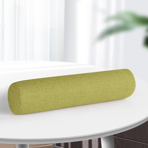 seokor Cojín Cervical Redondo, para Dormir/Coche/Sofa/Silla/Yoga 10x40/12x50cm Almohada de Cuello Larga Cojín Cilíndrico/Lumbar/Rodillas con Funda Extraíble(A5,15x50cm/6x19in)