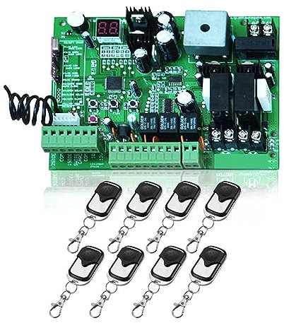 Circuit Control Board for Sliding Gate Opener, Universal Type 24V Board For Automatic Double Arms Swing Gate Opener Control Board Panel Smart Control Center System for Automatic Gate Openers(8 remote