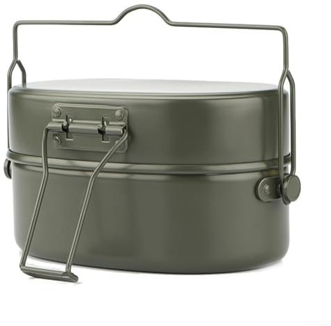 Camping-Lunchbox aus Aluminium, ideal zum Kochen, Aufbewahren und Servieren im Freien (grün)