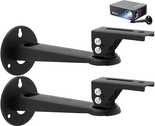 Aokicase bg17 Lot de 2 supports muraux pour mini projecteur, montage mural, appareil photo, rotatif à 360 °, réglable de 7,8 pouces, noir