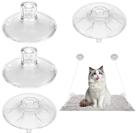 4 PCS Cat Window Perch Suction Cup Strong Cat Window Bed Seat Replacement Suction Cup Perch Powerful Cats Windows Bed Replacement Suckers for Hammock Hanging Pet Supplies Indoors,2 Styles