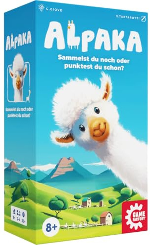 Game Factory 646052 Alpacka Fluffy Animals, djurlekar från 8 år, familjespel för 2-4 personer, kortspel, brädspel