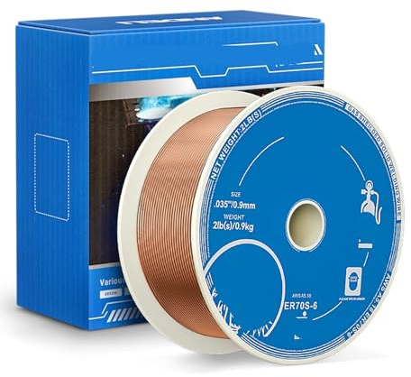 Schweißdraht 1KG MIG Schweißdraht ER70S-6 0.8/0.9mm Kohlenstoffstahl Sheilded Soild Schweißdraht(0.9mm)