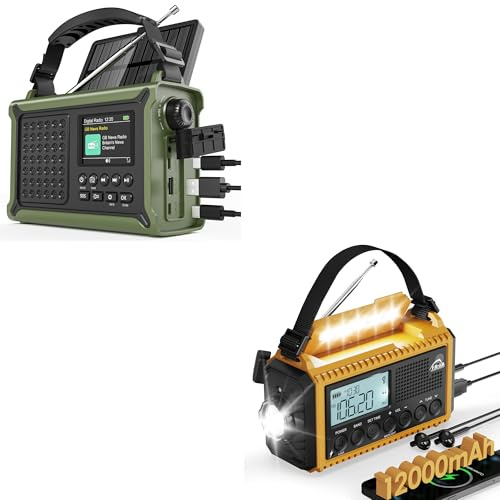 Roxicosly 12000mAh Wind Up Solar Radio, DAB+ FM radio/AM FM SW Radio