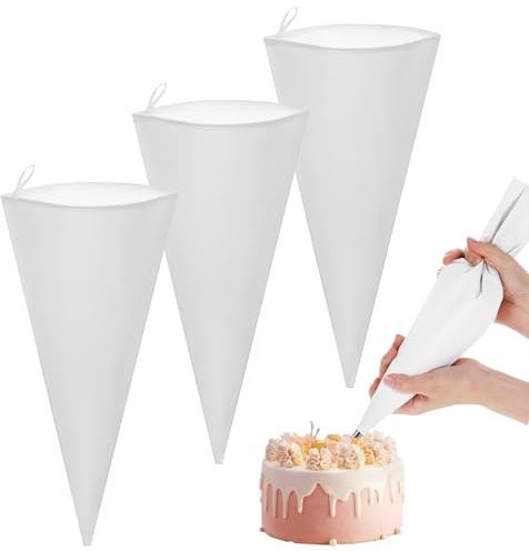 Paquete de 4 mangas pasteleras reutilizables para pastelería – Mangas pasteleras de lino de 30 cm para decoración de tartas, reutilizables y desechables para pastelería y galletas, accesorios de