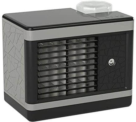 LRFVADW Aire Acondicionado Portátil Aire acondicionado portátil, Mini enfriador de aire, purificador humidificador multifunción para refrigeración del hogar, pequeño(Grey black)