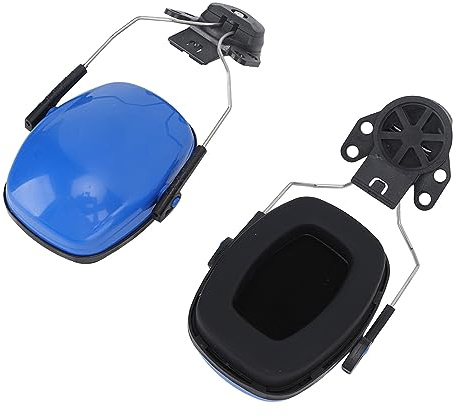 NUMNBE Casco con Protezioni Auricolari, Cuffie Antirumore con Riduzione SNR 31dB e NRR 27dB, Compatibile con Caschi di Sicurezza - Comode e Regolabili, Facili da Installare, Ideali per (Blu)