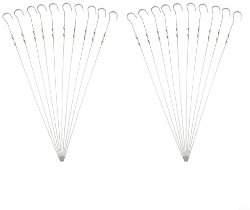 Lot de 12 brochettes de barbecue en acier inoxydable avec lames plates et poignées torsadées pour griller la viande, les fruits de mer, les légumes et la cuisine en plein air