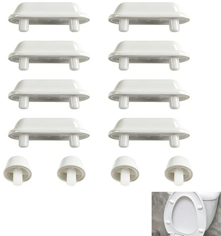 12 Pack Toilet Seat Cushioning Pads, Toilet Seat Bumpers, Replacement Cushion Feet for Toilets Lid, Anti Noise, Self Adhesive, Non Slip Shock Absorbing Toilets Seat Accessories Pads (White