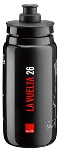 ELITE FLY LA VUELTA 2026 Bidón Ciclismo | Black Map | Edición Limitada Oficial Vuelta a España | Ultraligero 51g | Sin BPA | Válvula High-Flow | 550ml