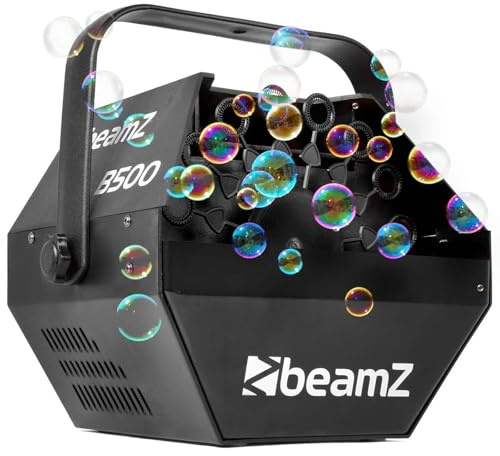 BeamZ B500 Maquina Burbujas, Bubble machine, Pompero Automático, 40W potente ventilador soplador. Genial para Fiestas Infantiles, Juegos, Niños/as, Exterior, Jardín, Cumpleaños, Bodas