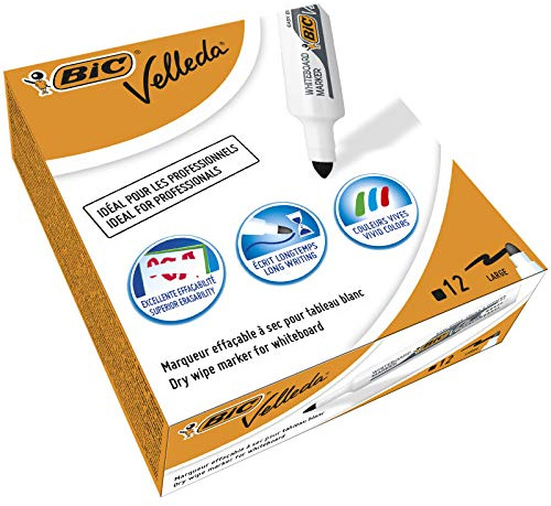 BIC VELLEDA Whiteboard Bullet 1711 markör 1,9 mm svart (Box 12)